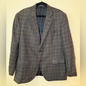 Stafford Men’s Suit Jacket/Sport Coat/Blazer Blue/Brown Plaid 44R